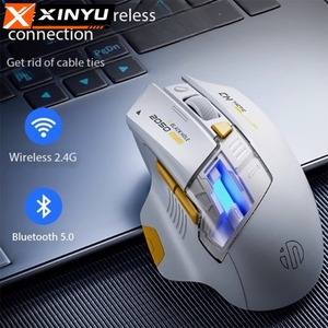 Nouvelle souris sans fil <span class=keywords><strong>Inphic</strong></span> A9 II Discovery Edition pour une charge en mode double, silencieuse, 2400 DPI, rétroéclairage RVB, ergonomique, pour le jeu - Product Image 2
