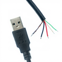 Câble Pigtail USB 2.0 A Mâle vers Fils Désnudés Personnalisé avec Gaine en Cuivre Pur pour Carte Mère
