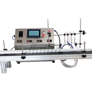 Semi Automatic 4 Heads Liquid Filling Machine 1.5m Conveyor Belt Stainless Steel For Cosmetic Beverage <b>Water</b> Food Chemical Packa - Product Image 2