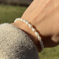 Bracelet en perles d'eau douce naturelles Gaovo, plaqué or 18 carats, en acier inoxydable, chaîne délicate, étanche, bijoux pour femmes, à porter au quotidien
