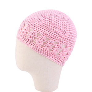 S7949 جديد 2022 الخريف الشتاء اضافية كبيرة لمط الكروشيه قبعة صغيرة محبوكة نسج الكوفي القبعات الجمجمة قبعات - Product Image 3