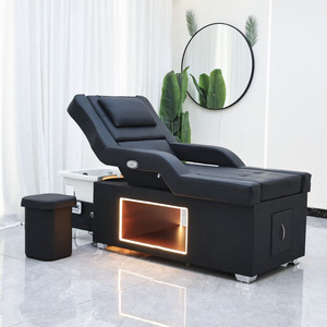 Cama de Masaje de Alta Gama con Lavacabezas, Cama Eléctrica para Pedicura y Belleza, Cama de Champú con Reposacabezas Eléctrico Ajustable - Product Image 1