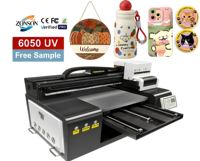 Imprimante à plat multifonctionnelle à 2 têtes 5060, imprimante UV A2, imprimante d'autocollants CMYKW+V pour les petites entreprises, pour les stylos à bille