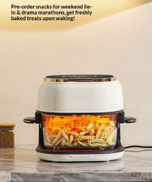 Friteuse Électrique Multifonctionnelle Home Square pour Frites, Friteuse à Air Chaud Grande Capacité avec Fenêtre en Verre, Portable et Saine