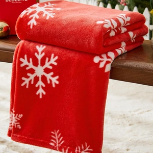 50 "x 60" kỳ nghỉ ấm cúng giáng sinh ném chăn Chăn với thiết kế bông tuyết đỏ - Product Image 4