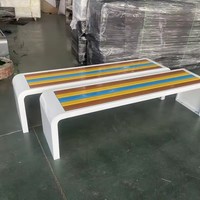 Ensemble table et chaises de salle à manger en bois massif de style chinois pour extérieur, idéal pour parcs, jardins et villas