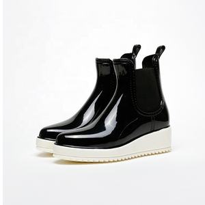 Moda brillante superior Chelsea botas de tacón tobillo mujeres hombres zapatos a prueba de agua - Product Image 2