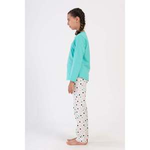 Conjunto de Pijama de Manga Larga para Niñas con Cuello Ovalado, Ropa Térmica Infantil de Primavera con Diseño Estampado - Tallas 9-10/15-16 - Product Image 2