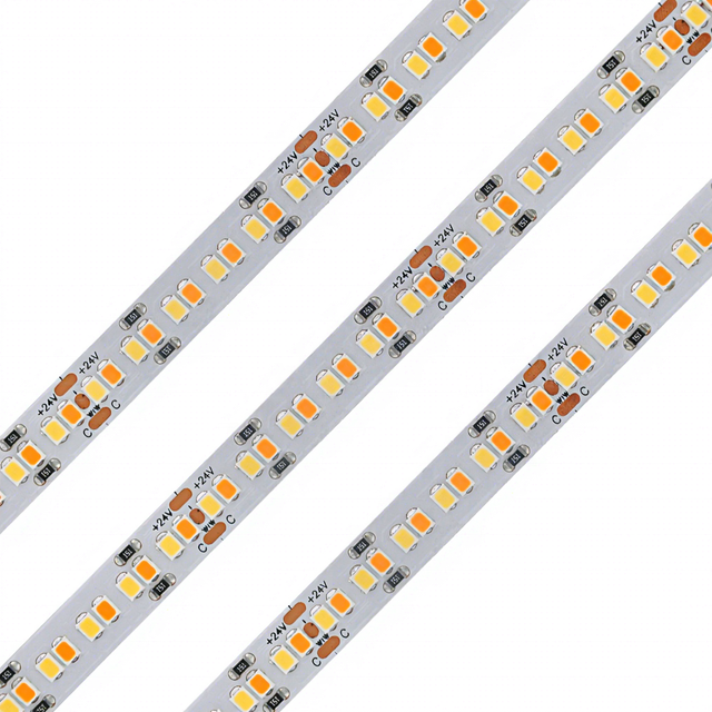 Super Bright Dot Free CCT Tunable Bicolor Color Temperature 1800K to 6500K 95cri 90cri 2835 SMD 240leds/m 24V Led Strip Light