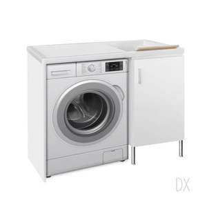 Meuble en bois avec évier et cache-lave-linge 60 x 109 x H.90 cm, cuve à gauche - Product Image 1