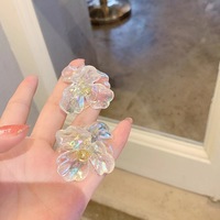 Boucles d'oreilles pendantes transparentes en forme de pétales de fleurs surdimensionnées pour femmes, style coréen, idéales pour les soirées