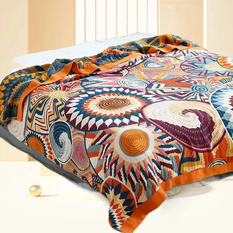 नॉर्डिक थ्रो कंबल कॉटन गॉज बोहो सोफा तौलिया गर्मियों में बिस्तरों के लिए एयर कंडीशनिंग कंबल एथनिक लीजर बेडस्प्रेड नरम चादरें