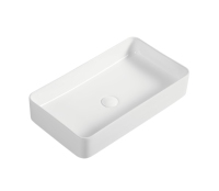 Lavabo Rettangolare Moderno in Porcellana da Appoggio con Superficie Liscia Facile da Pulire per Bagni di Hotel, Ville e Appartamenti