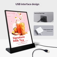 Boîte lumineuse LED en acrylique en forme de L pour menu, affichage A4, luminosité réglable, pour comptoir A3, liste de prix, éclairage pour salons de thé