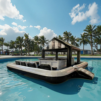 Bar flottant personnalisable pour piscine, cabane avec sièges, fête en usine, gonflable pour usage résidentiel ou scolaire