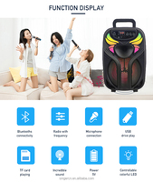 BK-802 GY-802 Altavoz Bluetooth Portátil de 8 Pulgadas, Bocinas Inalámbricas Recargables, Altavoz Multiusos