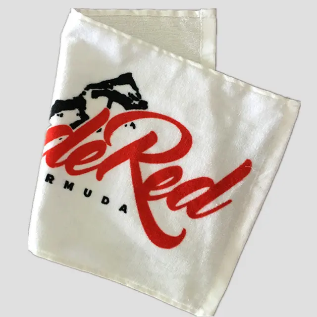 100%Cotton White 11x18" Custom Logo Terry Rally Towels Velour Golf Towel