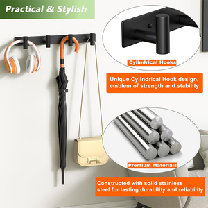 <span class=keywords><strong>Porte</strong></span>-manteau <span class=keywords><strong>mural</strong></span> en acier inoxydable pour salle de bain, avec 4 crochets pour serviettes et chapeaux - Product Image 5