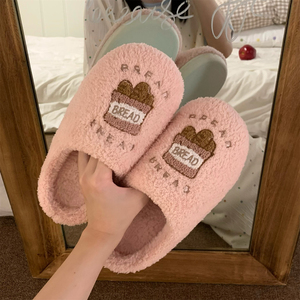 Çiftler için XIXITIAO ekmek terlik kapalı ayak peluş ev ayakkabıları kış kaymaz kapalı slaytlar sıcak makine yıkanabilir - Product Image 3