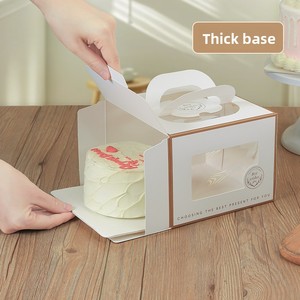 Caja para Pastel <span class=keywords><strong>de</strong></span> Cumpleaños Cuadrada, Resistente, al por Mayor, <span class=keywords><strong>de</strong></span> 4/6/8 Pulgadas, Portátil, Estilo Europeo, con Ventana Transparente, para Mousse y Repostería - Product Image 3