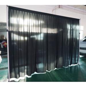 Kit de support de toile de fond réglable en aluminium argenté avec système de tuyaux et de rideaux pour mariages et salons professionnels - Product Image 4