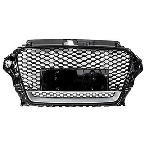 Grille de pare-chocs avant <span class=keywords><strong>A3</strong></span> <span class=keywords><strong>8v</strong></span> pour <span class=keywords><strong>Audi</strong></span> <span class=keywords><strong>A3</strong></span> S3 2014 2015 2016 Remplacer la grille de sport en <span class=keywords><strong>nid</strong></span> <span class=keywords><strong>d</strong></span>'<span class=keywords><strong>abeille</strong></span> noire brillante style RS3 avec Quattro - Product Image 3