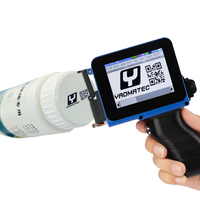 Imprimante d'étiquettes à jet d'encre portable Yaomatec 12,7 mm, encre à séchage rapide, alimentée par batterie, pour le codage de la date/du lot/du logo sur les bouteilles en plastique