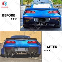 Chaoshenghang voiture Spoilers ABS diffuseur arrière en Fiber de carbone pour Corvette C7 14-19 lèvre de diffuseur arrière