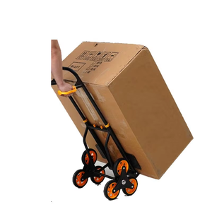 Chariot monte-escalier à plateforme métallique, capacité de charge 120 kg, chariot à main robuste, chariot pliant, double roulettes en acier inoxydable - Product Image 5