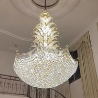 Lustre décoratif d'intérieur de style européen de luxe pour villa, escalier, hall d'hôtel, décoration de plafond haut