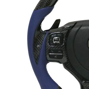 Volante de fibra de carbono forjado para modelos VW X3 X6 5 Series AMG GT <span class=keywords><strong>63</strong></span> Lexus IS250 IS350 Rx350 Material de cuero duradero - Product Image 4