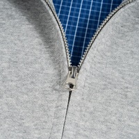 Chaquetas con Cierre y Diseño a Cuadros Personalizadas, Sudaderas con Capucha de Doble Capa para Hombre, 100% Algodón, Sudadera con Capucha Reversible de Punto Waffle de Alta Calidad
