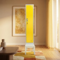 Casier de rangement métallique moderne avec banc pliant – Robuste pour chambre, salon, salle de sport, appartement, salle à manger, entrepôt