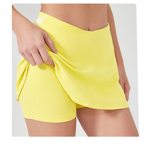 Anpassbarer LOGO Atmungsaktiver Golfrock Hochwertiger Tennis bekleidung <span class=keywords><strong>2</strong></span>-teiliges Set Tennis rock mit hoher Taille für Frauen - Product Image 3