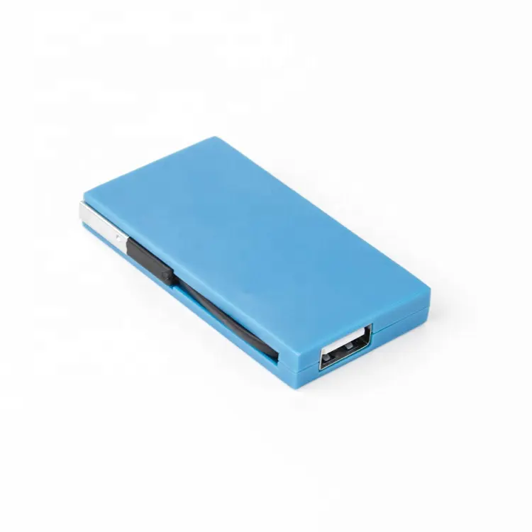 Mini Ultra-thin Take-up Type 4 Port USB 2.0 HUB Data Transfer Splitter For Mac PC