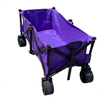 Chariot de camping pliable robuste à double couche avec double frein et roues à 12 roulements OEM
