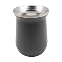 Tasse à maté (8 oz) en acier inoxydable avec paille et nettoyeur de paille - Tasse à maté moderne Balibetov avec paille bombilla