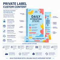 Bâtonnets d'hydratation quotidiens sans sucre, mélange de boissons électrolytiques, protéines, collagène, hydratation, santé de la peau, OEM, ODM, marque privée