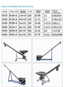 Fábrica preço pó seco semente açúcar espiral alimentador parafuso trado transportador com funil - Product Image 6