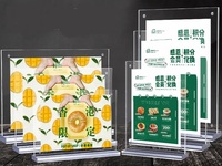 Présentoir acrylique magnétique clair de la forme A5 polyvalent de T de restaurant à la maison pour l'image de support de menu de table