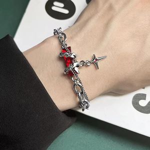 Braccialetto da uomo stile Hip-Hop Punk scuro avvolto in ossidiana croce unico stile alla moda Starlight Charm <span class=keywords><strong>gioielli</strong></span> di moda <span class=keywords><strong>per</strong></span> coppie - Product Image 5