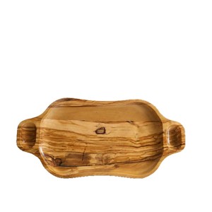 Plateau de service en bois d'olivier, planche à découper rectangulaire longue en bois massif sur mesure pour cuisine, fruits et pain - Product Image 2