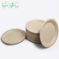 Bols en papier compostables, assiettes jetables pour Noël, écologiques, résistantes à la chaleur, en fibre de bambou