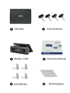 Wireless Tire Pressure Monitor TPM Stire Pressure Monitoring System With 4 Universal <b>Tpms</b> Sensors Internal <b>Tpms</b> - Product Image 5