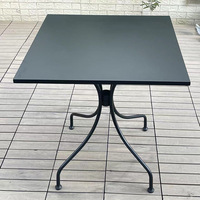 Mobilier d'extérieur moderne blanc noir champagne carré bureau 6070cm pour salle à manger décontractée café table à panneaux en bois