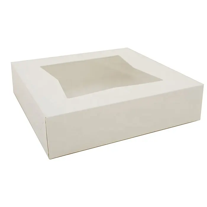 ऊंचाई सफेद पेपरबोर्ड ऑटो-पॉपअप पीवीसी पीईटी स्पष्ट पैकेजिंग पाई खिड़की के साथ क्राफ्ट ब्राउन बेकरी केक कागज खाद्य बॉक्स