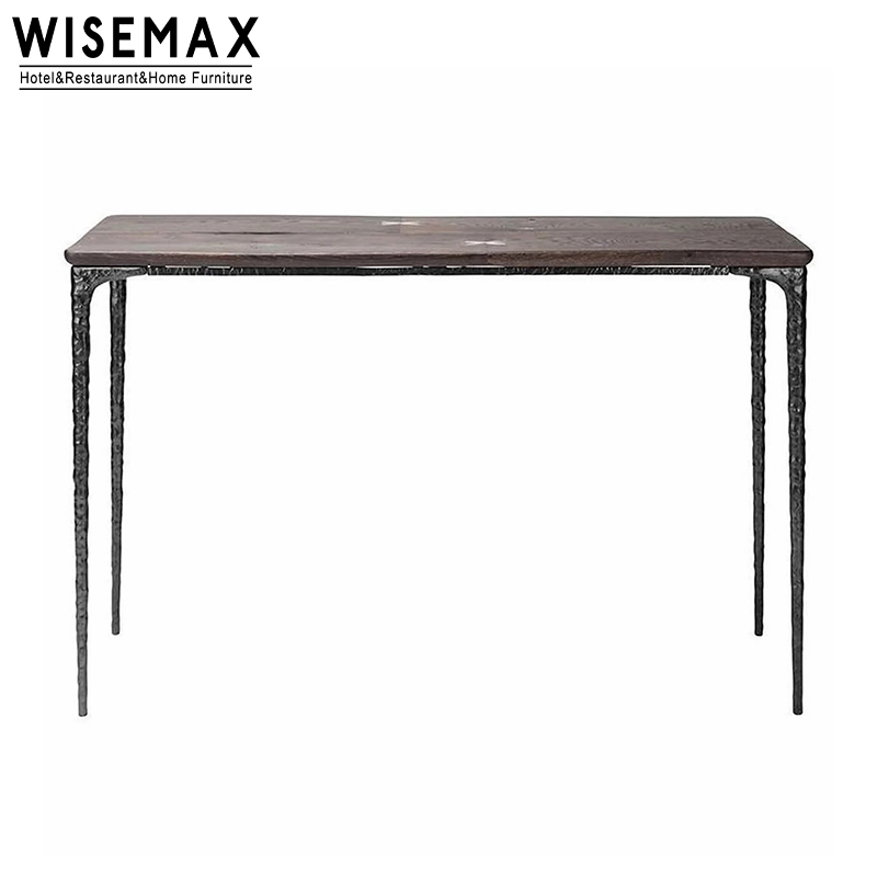 WISEMAX мебель ретро входной стол консоль современная гостиничная мебель деревянный прямоугольный латунный металлический базовый настенный столик