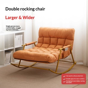 Poltrona a dondolo per adulti, reclinabile di lusso leggero, per balcone, stile nordico, pieghevole con struttura in metallo, divano relax di tendenza - Product Image 4