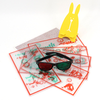 Dispositif fixe de thérapie de la Vision, transaglyph, vert et rouge, dispositif d'entraînement à l'agilité des yeux, cartes stéréo, Correction visuelle