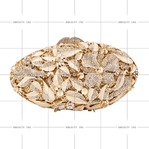Bolso de mano exquisito con diamantes de imitación florales para mujer, con cadena extraíble, bolso de noche de cristal, bolso brillante para fiesta de cumpleaños - Product Image 4